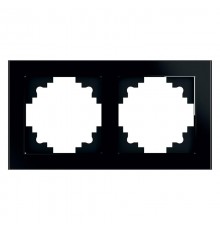 Рамка горизонтальная 2-местная, серия Катрин, GFR00-7002-05, черный  39519  STEKKER