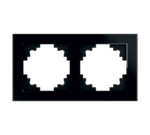 Рамка горизонтальная 2-местная, серия Катрин, GFR00-7002-05, черный  39519  STEKKER