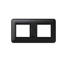 Simon Connect Комплект рамка 2 поста+суппорт (2 шт) на 2 механизма К45, настен.миниблок, графит  KR445-14  Simon