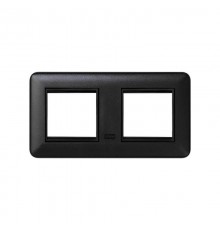 Simon Connect Комплект рамка 2 поста+суппорт (2 шт) на 2 механизма К45, настен.миниблок, графит  KR445-14  Simon