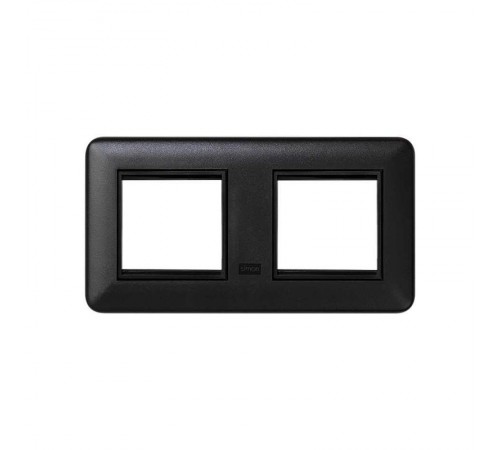 Simon Connect Комплект рамка 2 поста+суппорт (2 шт) на 2 механизма К45, настен.миниблок, графит  KR445-14  Simon
