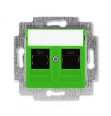 ABB Levit Зелёный Розетка комп. 2-ая 2хRJ45 категория 5e  5014H-A51018 67W  2CHH295118A6067  ABB