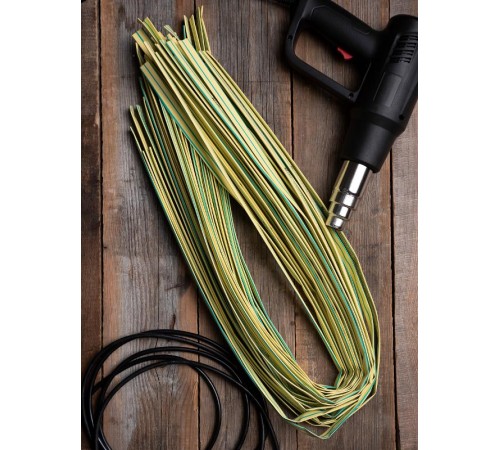 Термоусаживаемая трубка ТУТ нг 10/5 желто-зеленая EKF PROxima  tut-10-yg-1m  EKF