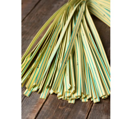 Термоусаживаемая трубка ТУТ нг 10/5 желто-зеленая EKF PROxima  tut-10-yg-1m  EKF