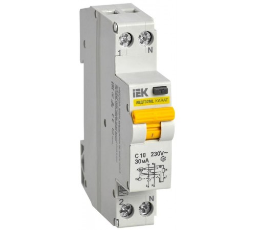 Выключатель автоматический дифференциального тока АВДТ32МL С10 30мА KARAT  MVD12-1-010-C-030  IEK