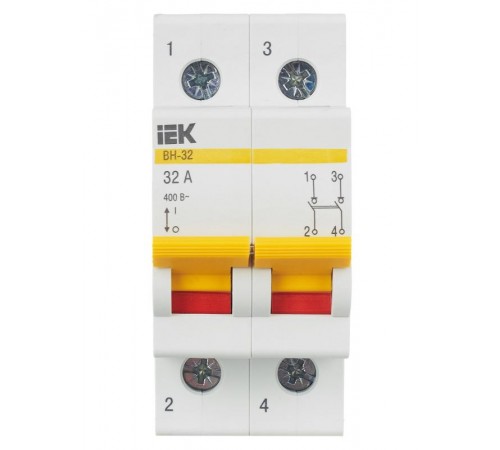 Выключатель нагрузки модульный (мини-рубильник) ВН-32 2Р 32А  MNV10-2-032  IEK