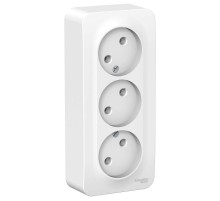 Blanca Белый О/У с изолирующей пластиной Розетка 3-ая без заземления без шторок 16А, 250В  BLNRA000311  SE