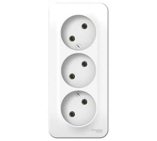 Blanca Белый О/У с изолирующей пластиной Розетка 3-ая без заземления без шторок 16А, 250В  BLNRA000311  SE