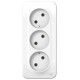 Blanca Белый О/У с изолирующей пластиной Розетка 3-ая без заземления без шторок 16А, 250В  BLNRA000311  SE