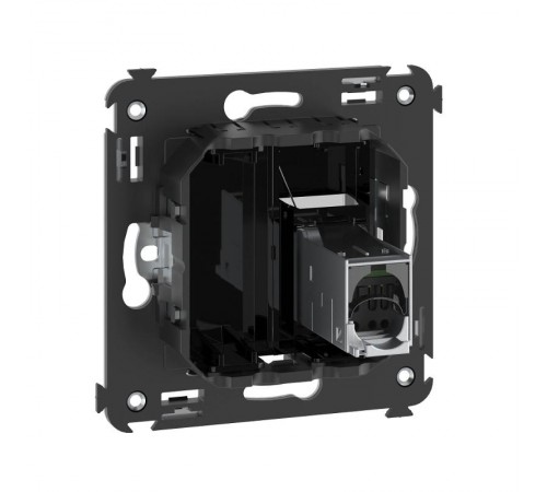 Компьютерная розетка RJ-45 в стену, кат.5e одинарная экранированная, "Avanti","Черный квадрат"  4402363  DKC