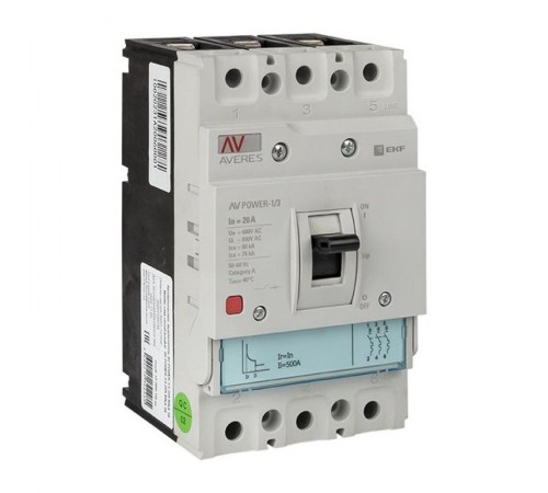 Выключатель автоматический AV POWER-1/3  20А 80kA TR AVERES  mccb-13-20H-TR-av  EKF