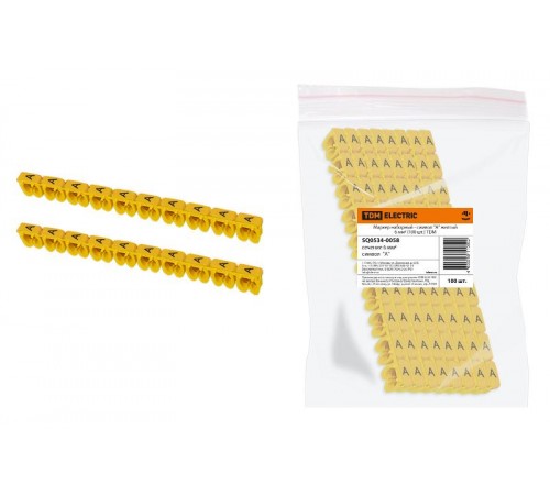 Маркер наборный - символ "A" желтый 6 мм2 (100 шт.)   SQ0534-0058  TDM