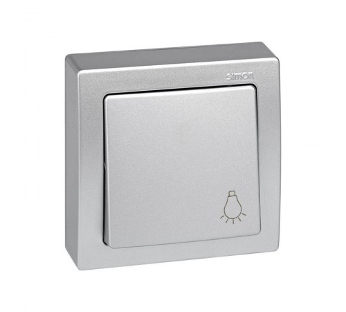 Simon 73 Клавиша для выключателя одноклавишного кнопочного с пиктограммой "лампа", S73 Loft, алюминий  73018-63  Simon