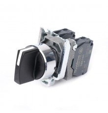 Переключатель SB4 в сборе модульный 22мм 3 позиции с возвратом 2НО  SB4BD53  SE