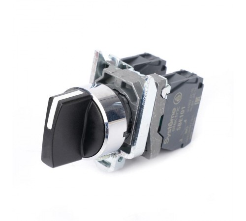 Переключатель SB4 в сборе модульный 22мм 3 позиции с возвратом 2НО  SB4BD53  SE