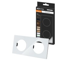 Рамка двойная хрустально-белая, стекло, "Байкал"   SQ1819-0003  TDM