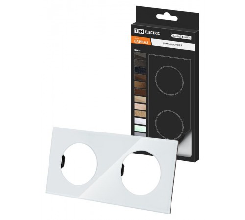 Рамка двойная хрустально-белая, стекло, "Байкал"   SQ1819-0003  TDM