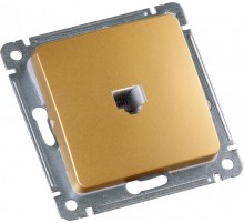 Розетка телефонная скрытой установки, механизм, цвет золото  РСТ-400-07  HEGEL