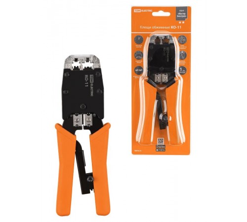 Клещи обжимные КО-11, обжим RJ-11/12/45 (8P8C, 6P6C, 6P4C, 6P2C), "МастерЭлектрик"  SQ1001-0012  TDM