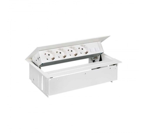 Врезной x5 розеточный блок, планка, 4x2P+E, 2хRJ45, белый, S400  45504020-130  Simon