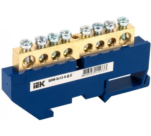 Шина N ноль на DIN-изоляторе ШНИ-8х12-8-Д-С  YNN10-812-8D-K07  IEK