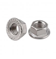 Гайка DIN6923 шестигранная оцинк. С фланцем М6 (200 шт) - пакет ( 0,65 кг)  141611  Tech-KREP