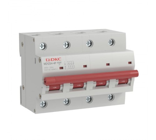 Автоматический выключатель модульный YON max типа MD125H, 10кА, 4 полюса, хар-ка C, 63А  MD125H-4PC63  DKC