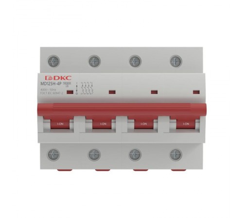 Автоматический выключатель модульный YON max типа MD125H, 10кА, 4 полюса, хар-ка C, 63А  MD125H-4PC63  DKC