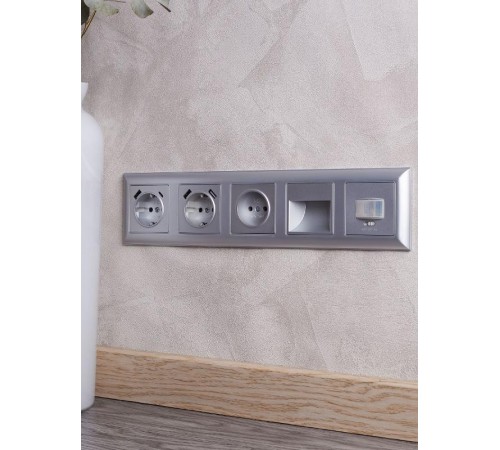 BRITE Рамка 5-ая РУ-5-Бр алюминий/алюминий  BR-M52-12-K47  IEK