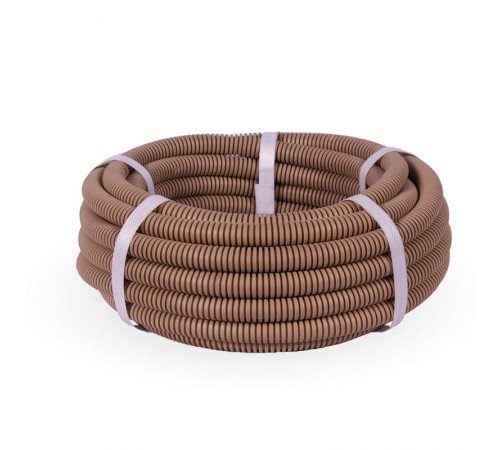 Труба гофрированная ПВХ легкая 350 Н бук д20 (10 м/уп) с/з   PR01.0038  Промрукав