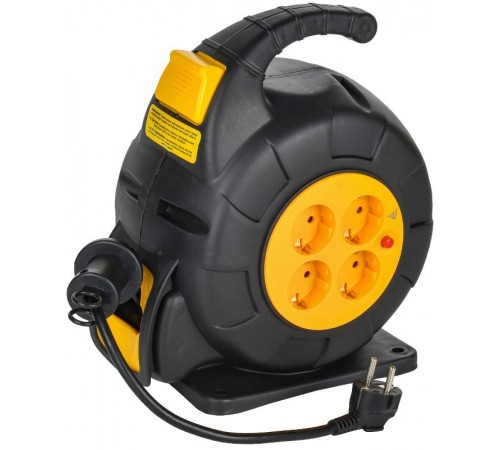 TWIST Катушка УК10 4мест. 2P+PE/10м 3х1,5мм2 автосм.  TW-KP27-16-04-10  IEK