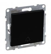 SUNO Выключатель без фиксации (кнопка) 6А 250В с символом "звонок".Безвинтовые зажимы. Цвет "Антрацит"  721413  Legrand