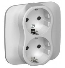 FLITE Розетка 2-ая с заземлением со шторками 16А РСш12-0-А-ФлА алюминий  FI-R24A-16-K47  IEK