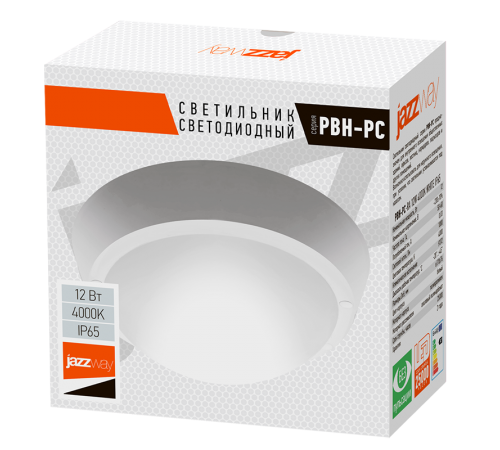 Светильник светодиодный пылевлагозащищенный для ЖКХ ДПБ PBH - PC- RA 12W 900Lm 4000K WHITE (compact) IP65  1024626A  Jazzway
