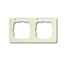 Рамка 2-постовая, горизонтальная, с полем для надписи, серия Busch-Duro 2000 SI linear, цвет слоновая кость  1754-0-4095   2CKA001754A4095  ABB