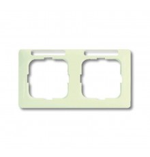 Рамка 2-постовая, горизонтальная, с полем для надписи, серия Busch-Duro 2000 SI linear, цвет слоновая кость  1754-0-4095   2CKA001754A4095  ABB