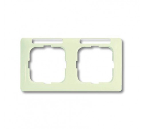 Рамка 2-постовая, горизонтальная, с полем для надписи, серия Busch-Duro 2000 SI linear, цвет слоновая кость  1754-0-4095   2CKA001754A4095  ABB