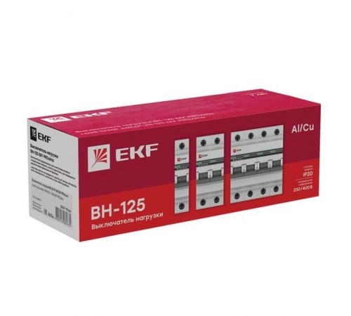 Выключатель нагрузки модульный ВН-125, 4P 125А EKF PROxima  SL125-4-125-pro  EKF (замена - S1254080)