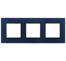 14-5103-29 Рамка на 3 поста, стекло, Эра Elegance, синий+антр  Б0034519  ЭРА