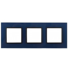 14-5103-29 Рамка на 3 поста, стекло, Эра Elegance, синий+антр  Б0034519  ЭРА