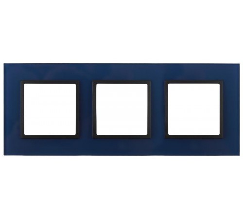 14-5103-29 Рамка на 3 поста, стекло, Эра Elegance, синий+антр  Б0034519  ЭРА
