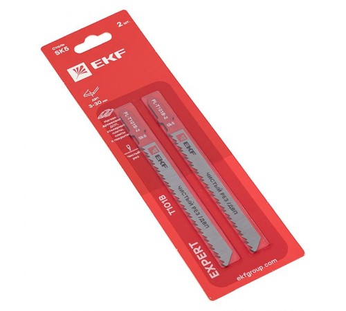 Пилки для электролобзика прямые T101B (чистовой рез по ДВП)(SK5)(2 шт)  pl-t101b-2  EKF