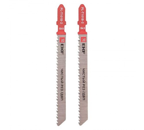 Пилки для электролобзика прямые T101B (чистовой рез по ДВП)(SK5)(2 шт)  pl-t101b-2  EKF