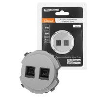 Розетка компьютерная двойная RJ45 платина, "Байкал"   SQ1819-0316  TDM