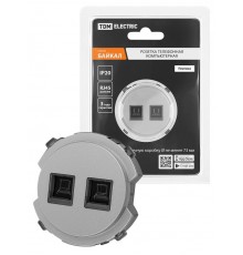 Розетка компьютерная двойная RJ45 платина, "Байкал"   SQ1819-0316  TDM