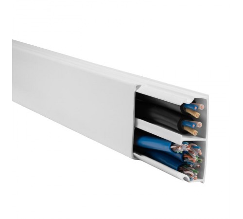 Мини-канал Metra - 40x16 - 2 метра - с крышкой - с перегородкой - белый  638195  Legrand