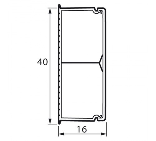 Мини-канал Metra - 40x16 - 2 метра - с крышкой - с перегородкой - белый  638195  Legrand
