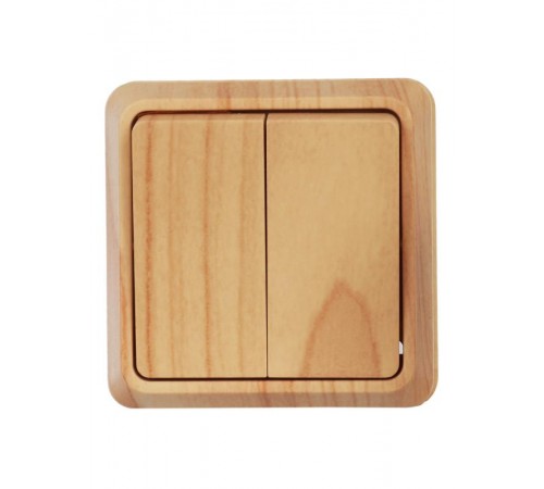 ОКТАВА сосна Выключатель 2-клавишный О/У 10А ВС20-2-0-ОС  EVO20-K03-10-DC  GENERICA