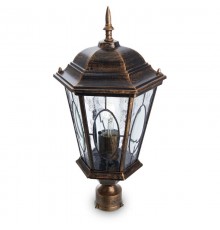 Светильник садово-парковый PL152 60W 230V E27 240*240*520мм черное золото (большой, на столб 0,46М) ДИАМЕТР ОСНОВАНИЯ 45 мм  11321  FERON