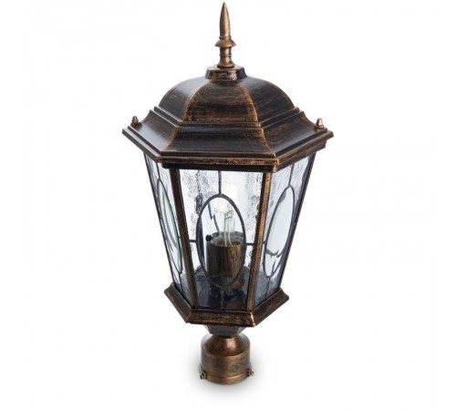 Светильник садово-парковый PL152 60W 230V E27 240*240*520мм черное золото (большой, на столб 0,46М) ДИАМЕТР ОСНОВАНИЯ 45 мм  11321  FERON